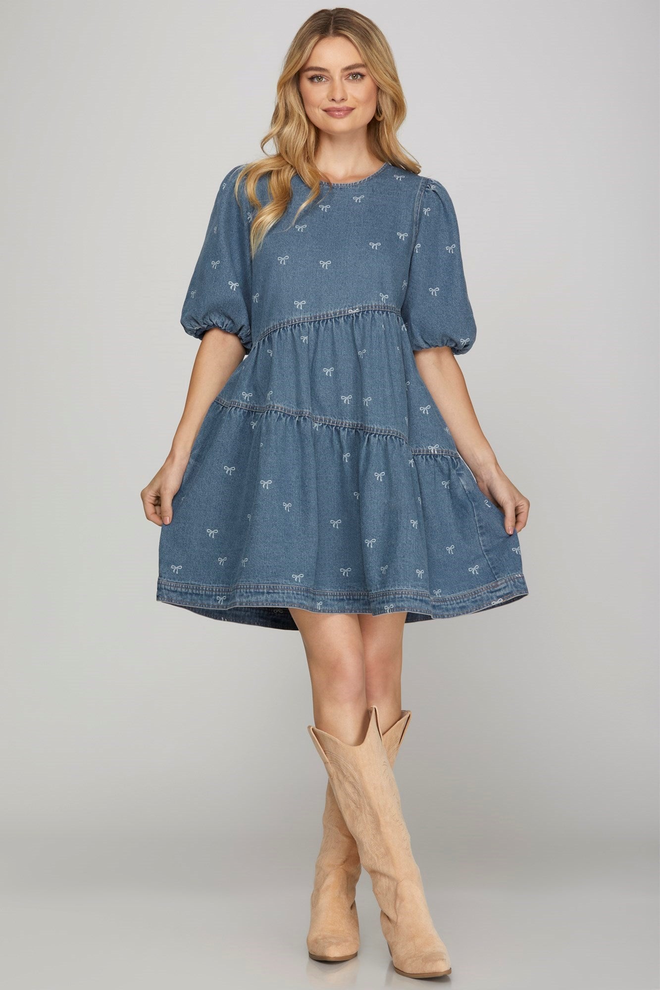 She+Sky Denim Bow Dress