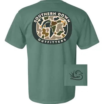 Mens Green Southern Down Logo Tee