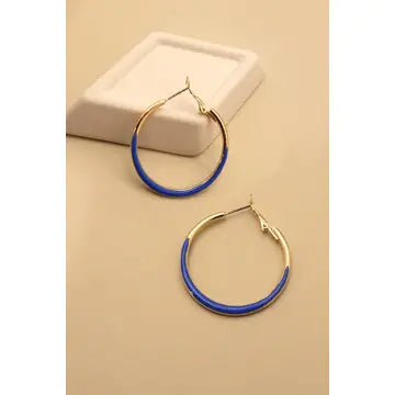 Blue Hoop Earrings