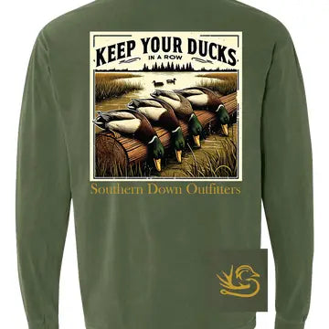 SALE Mens Southern Down Ducks in a Row Long Sleeve