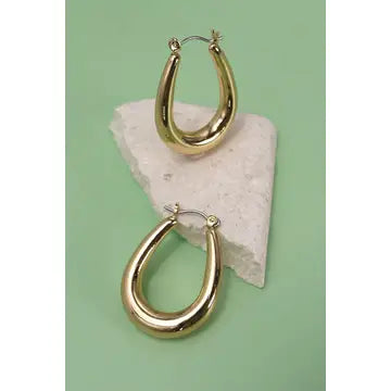 Gold Horseshoe Hoop Earrings