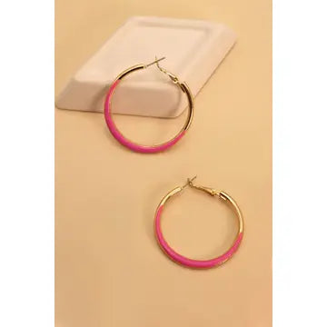 Pink Hoop Earrings