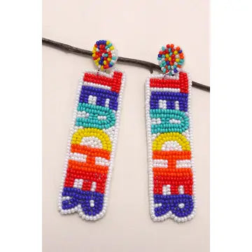 Beaded Teacher Earrings