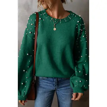 SALE Green Pearl Sweater