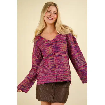 SALE Plus-Pink Knit Sweater